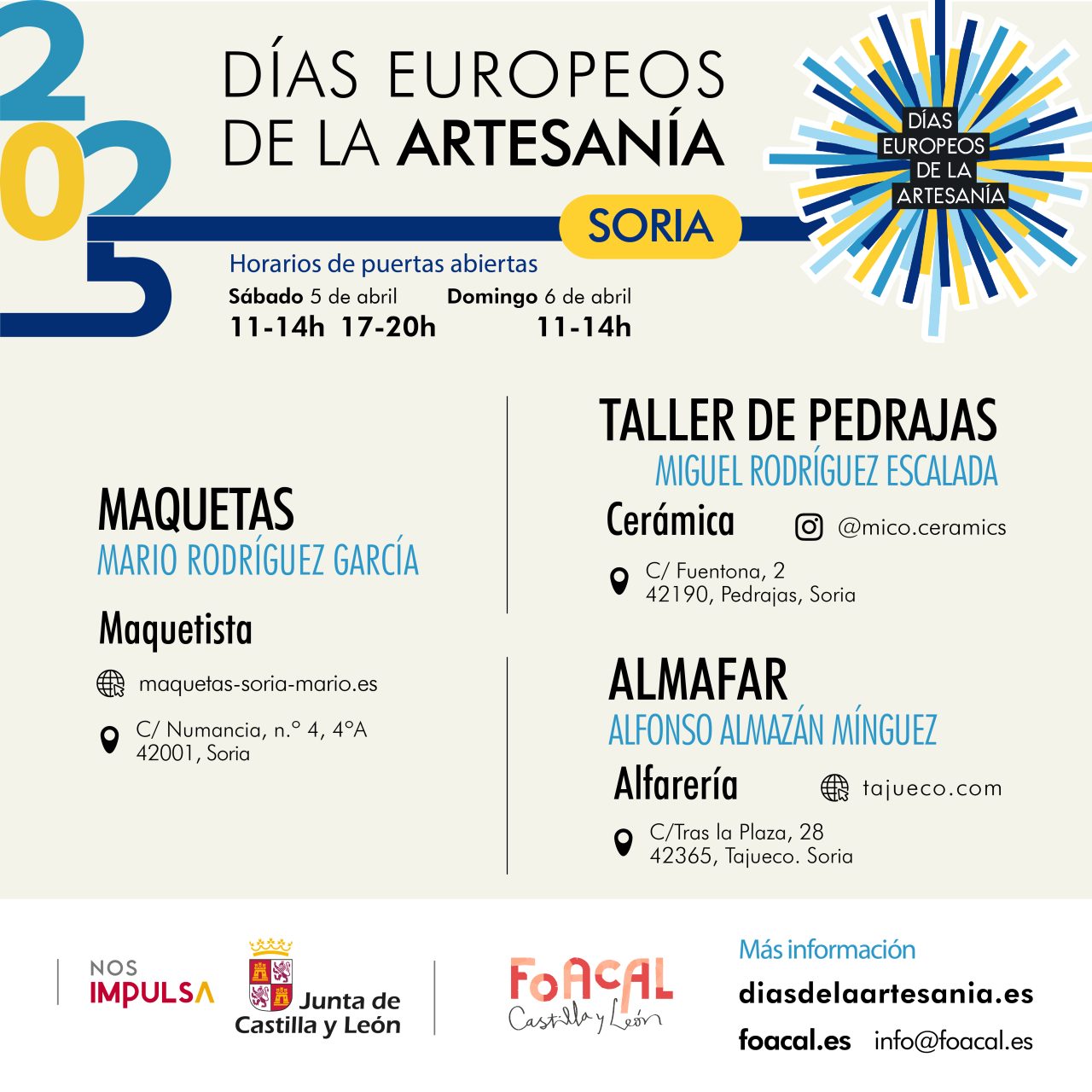 Cartel Soria Dias Europeos de la Artesania