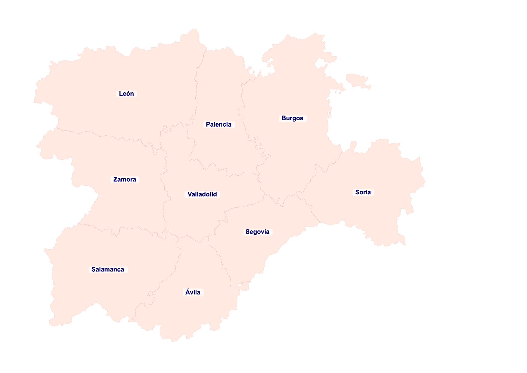 Mapa de Castilla y León